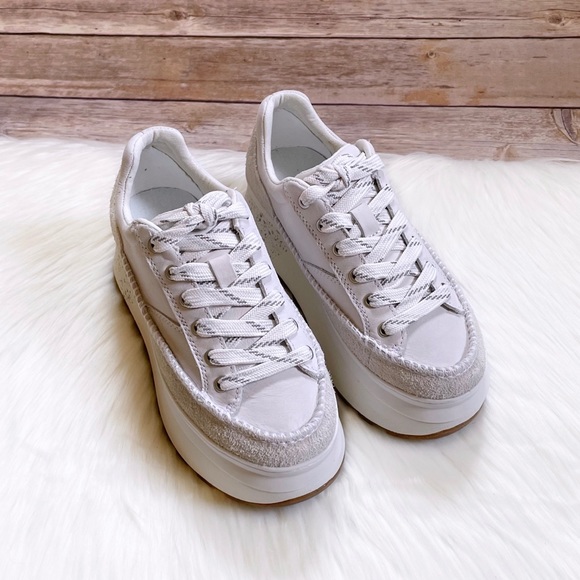 UGG Women’s Marin Lace Platform White Leather Sneakers - Picture 2 of 7